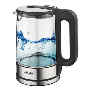 MS MESKO MS 1301 black Stakleni kuhalo za vodu 1.7L, podesiva temp., crni