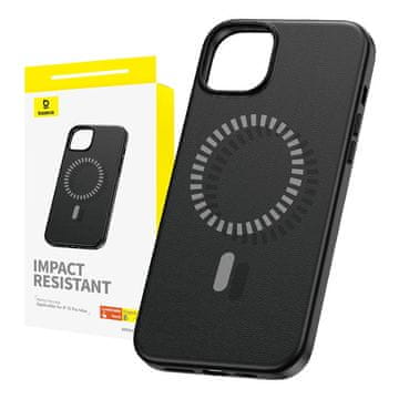 BASEUS Magnetska maskica za iPhone 15 ProMax Baseus Fauxther serija (crna)