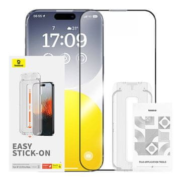 BASEUS Kaljeno safirno staklo Baseus 0.3mm za iPhone 15 ProMax