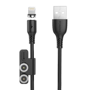 MojPlanet Foneng X62 Magnetski 3u1 USB na USB-C / Lightning / Micro USB kabel, 2.4A, 1m (crni)