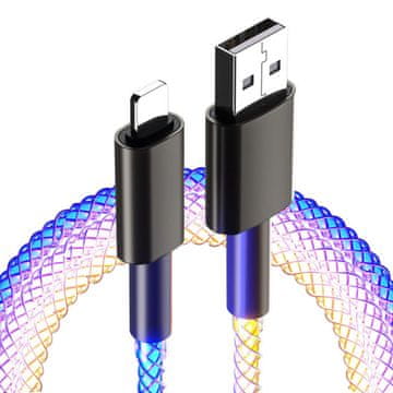 MXM Punjački i sinkronizacijski USB / Lightning kabel za Apple s pozadinskim osvjetljenjem, 1 metar