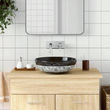 Vidaxl Umivaonik za radnu površinu crno-plavi okrugli Φ41x14 cm