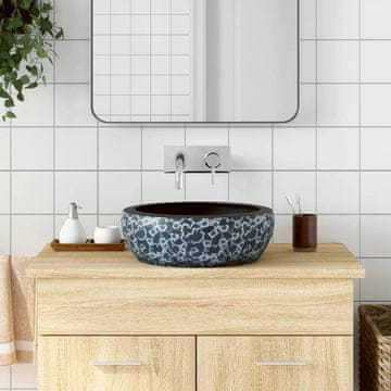 Vidaxl Umivaonik za radnu površinu crno-plavi okrugli Φ41x14 cm