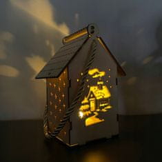 Malatec LED drvena božićna lampa za kućicu