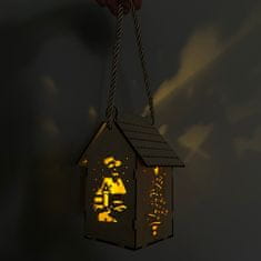 Malatec LED drvena božićna lampa za kućicu