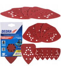 Dedra 5x Trokutasti brusni papir 140x140x93mm P100
