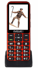 Evolveo Easyphone LT EP-880 mobitel za starije osobe, 4G, crveni