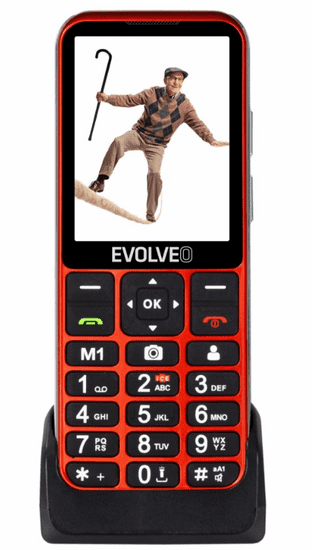 Evolveo Easyphone LT EP-880 mobitel za starije osobe, 4G, crveni