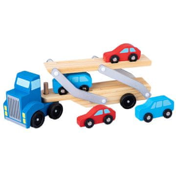 Drveni Kamion Za Prijevoz Automobila + 4 Automobila