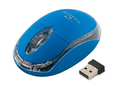 slomart Titanum TM120B bežični miš, 2.4GHz, optički, USB, plavi