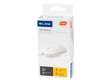 slomart Blow MP-60 žičani optički miš, bijela (LED RGB)