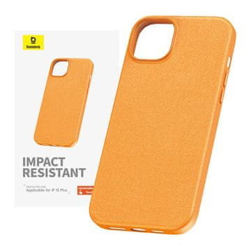 BASEUS Maska za iPhone 15 Plus Baseus Fauxther serije (narančasta)