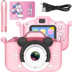 MG C14 Mouse dječja kamera + 32GB kartica, ružičasta