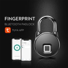 BOT Pametni Bluetooth lokot s čitačem otiska prsta crne boje