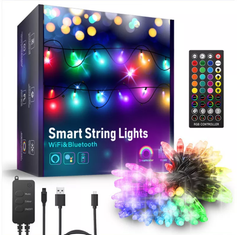 BOT Pametni LED niz za vanjsku/unutarnju upotrebu za zabave i Božić, 10 metara, Tuya RGB