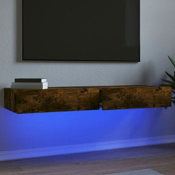Vidaxl TV ormarići s LED rasvjetom, 2 kom, dimljeni hrast, 60x35x15,5 cm