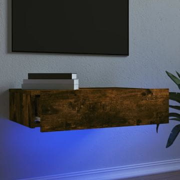 Vidaxl TV stalak s LED diodama, dimljeni hrast 60x35x15,5 cm