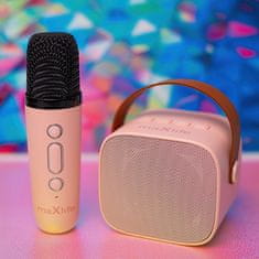 maXlife MXKS-100 Bluetooth Karaoke mikrofon + zvučnik, ružičasta