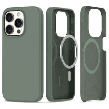 Tech-protect Silicone MagSafe maska za iPhone 15 Pro Max, tamnozeleno