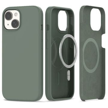 Tech-protect Silicone MagSafe maska za iPhone 15, tamnozeleno