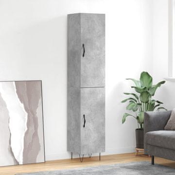Vidaxl Visoki ormarić betonsko-sivi 34,5 x 34 x 180 cm