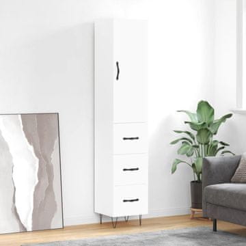 Vidaxl Visoki ormarić bijeli 34,5x34x180 cm materijal na bazi drveta