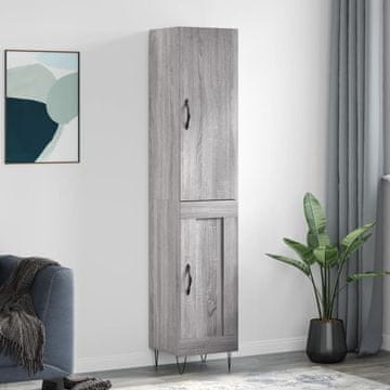 Vidaxl Visoki ormarić, sivi hrast sonoma, 34,5 x 34 x 180 cm