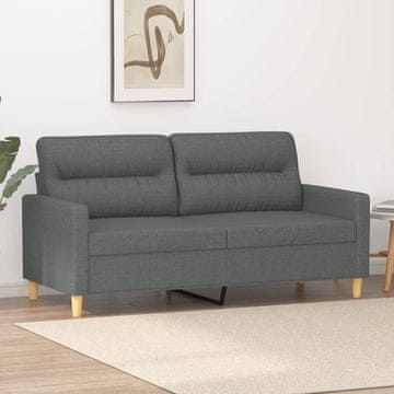 Vidaxl Dvosjed, tamno siva, 140 cm, presvučena tkaninom