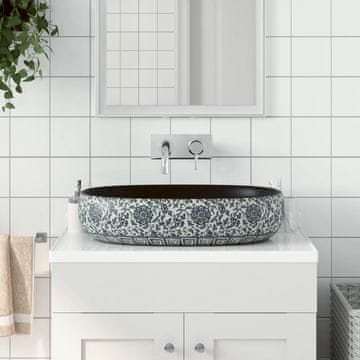 Vidaxl Umivaonik za radnu površinu crno-plavi ovalni 59x40x14 cm