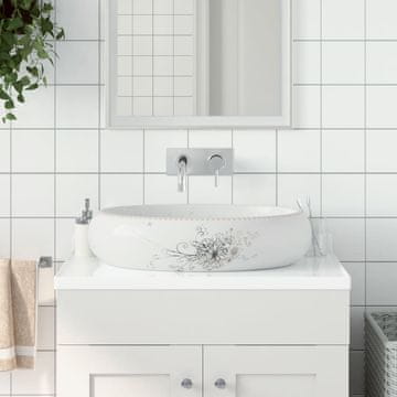 Vidaxl Umivaonik za radnu površinu Bijeli ovalni 59x40x15 cm Keramički