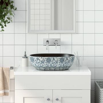 Vidaxl Umivaonik za radnu površinu crno-plavi ovalni 47x33x13 cm