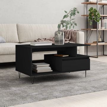 Vidaxl Klub stolić, crni 90x49x45 cm, materijal na bazi drva
