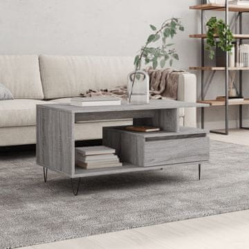 Vidaxl Klub stolić, sivi hrast sonoma, 90x49x45 cm, baza drva