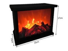 Verkgroup Dekorativni 3D LED električni kamin s imitacijom vatre 25cm USB