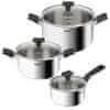 Tefal B925S655 Delicious 6-dijelni set posuda, 16/20/24 cm + poklopac od nehrđajućeg čelika