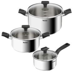 Tefal B925S655 Delicious 6-dijelni set tava, 16/20/24 cm + poklopac od nehrđajućeg čelika