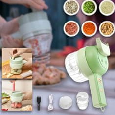 HOME & MARKER® Višenamjenski električni sjeckalica za povrće 4u1, prenosiva, sjeckanje, mljevenje, guljenje | ROTOCHOP
