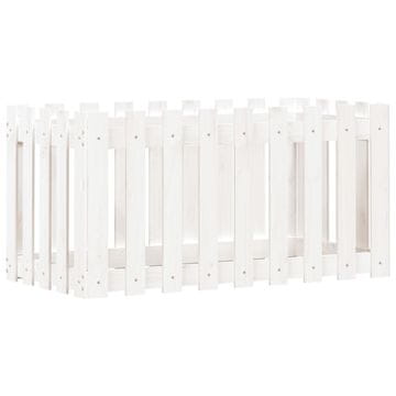 Vidaxl Povišena vrtna gredica bijela 100x50x50 cm masivna borovina