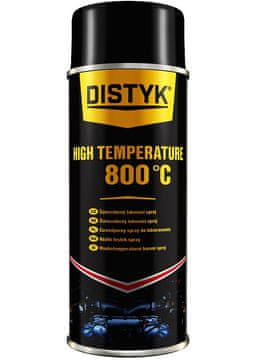 DISTYK High Temperature Spray +800 °C ČRNA – silikonski sprej za zaštitu metala i visoke temperature