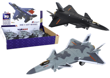 slomart LEAN TOYS Lovački model aviona na potisak - crna/siva