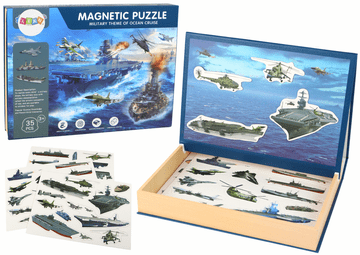 slomart LEAN TOYS Edukativne Magnetske Puzzle - Vojni Brodovi