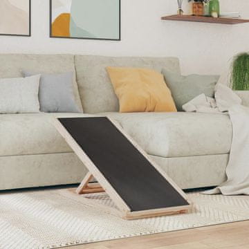 Vidaxl Rampa za pse siva 100x40 cm masivno drvo jele