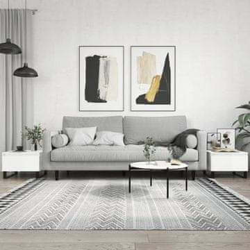 Vidaxl Klub stolići, set od 2, visoki sjaj, bijela, 50x46x35 cm