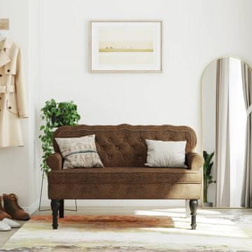 Vidaxl Klupa s naslonom smeđa 119,5x64,5x75 cm umjetna antilop