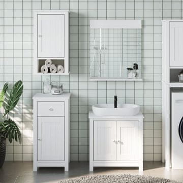 Vidaxl BERG set kupaonskog namještaja od 3 dijela, bijela, bor