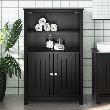 Vidaxl BERG Kupaonski ormarić Crni 69,5 x 34 x 110 cm Bor