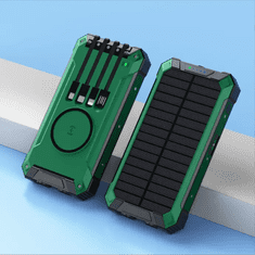 BOT Solarna power banka SP5 1 panel 30000mAh s kablovima zelena