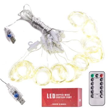 Ikonka Aga LED Svjetlosna zavjesa 3x3m 300 LED Topla bijela