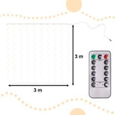 Ikonka Aga LED Svjetlosna zavjesa 3x3m 300 LED Topla bijela
