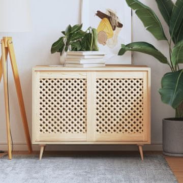 Vidaxl Vrata ormarića s mrežom, 2 kom, 49,5 x 61,5 cm, bor
